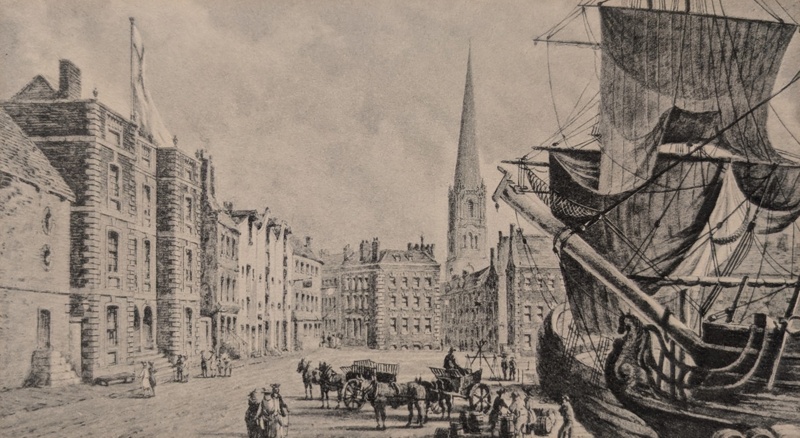 Custom House and the Old Dock 1770; Herdman, William Gawin (1805-1882); BIKGM.9031