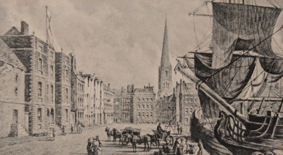 Custom House and the Old Dock 1770; Herdman, William Gawin (1805-1882); BIKGM.9031
