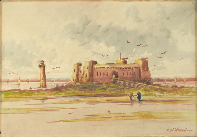 Fort Perch Rock and Lighthouse 1895; Waugh, Frederick; BIKGM.W66