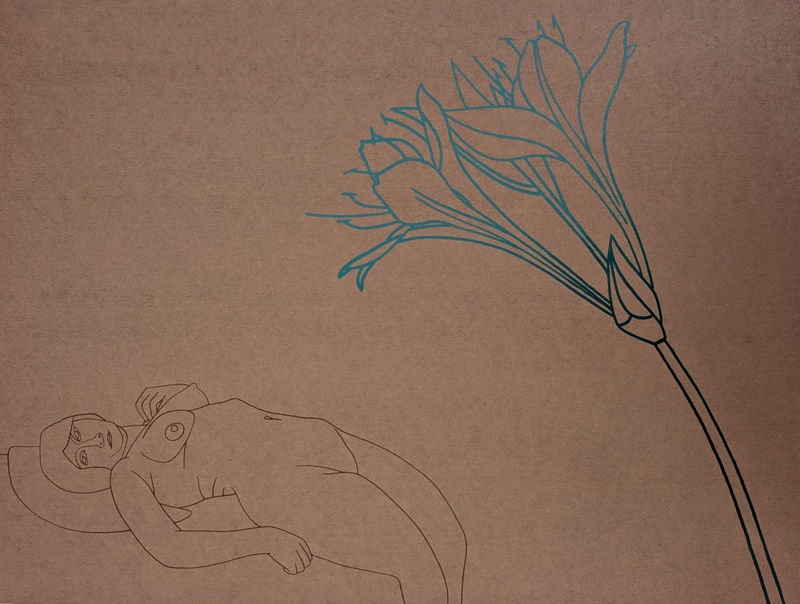 Nude and Lily; Greaves, Derrick (1927-2022); 1975; BIKGM.4946