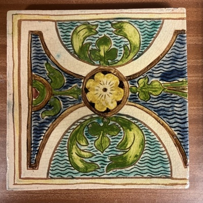 tile; Della Robbia Pottery (active 1894-1906); BIKGM.6485