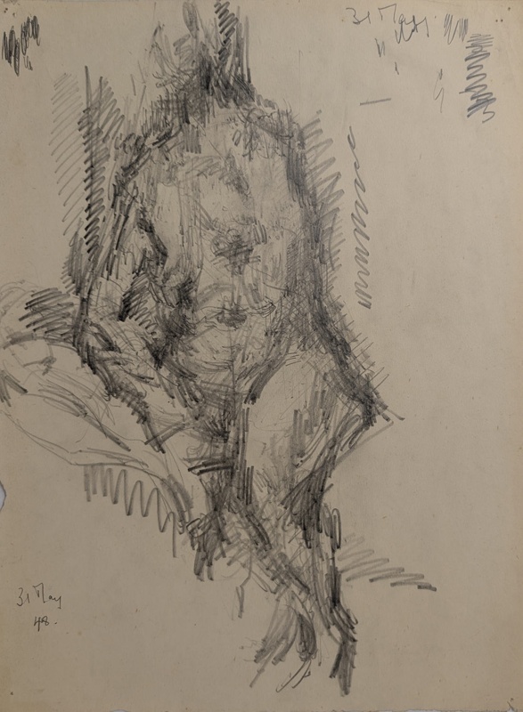 Seated Nude; Horsfield, Nicholas (1917-2005); 1948; BIKGM.8992