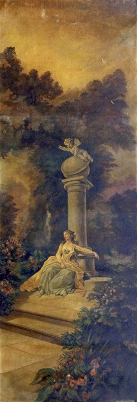 Lady leaning on a classical column; Unknown; BIKGM.206k