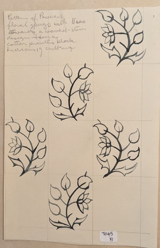 Pattern of Floral Sprigs - Waved Stems (Indian 19th Century).; Richards, Albert; 1935-1939; BIKGM.7045.2