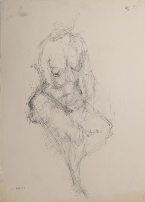 Seated Female Nude; Horsfield, Nicholas (1917-2005); 1977; BIKGM.8988