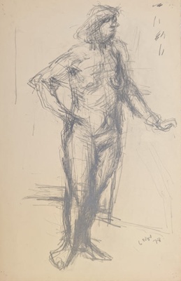 Standing Nude, Hands on Hip; Horsfield, Nicholas (1917-2005); 1978; BIKGM.8912