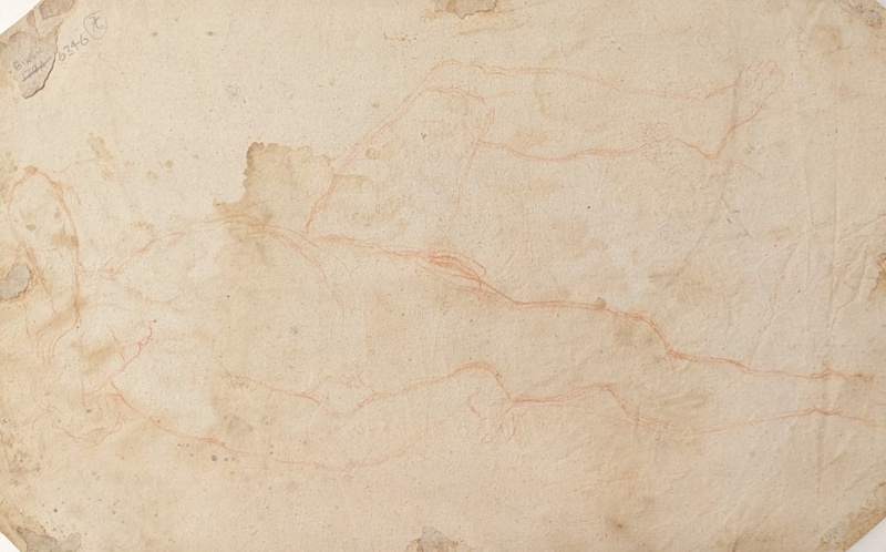 Rough Drawing of Figure Study of a Reclining Male Nude with Raised Leg; BIKGM.6346