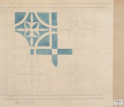 Tile design - Ravenna (blue); Richards, Albert; 1935-1939; BIKGM.7044.1