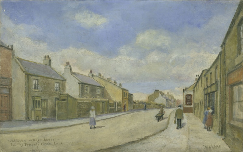 Wallasey Village street looking towards Green Lane 1923; Hopps; BIKGM.W185