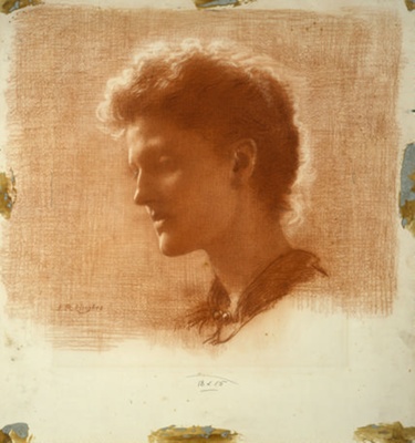 Portrait (Head and Shoulders of Young Woman/Man); Hughes, Edward Robert (1851-1914); BIKGM.1100