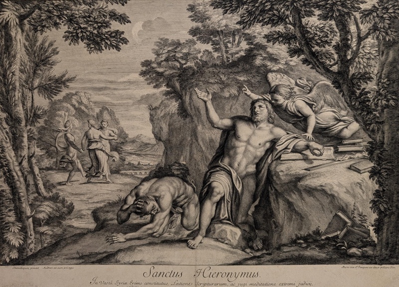 Sanctus Hieronymus (after Domenichino); Audran, Girard; 1666-1668; BIKGM.1727a JM340