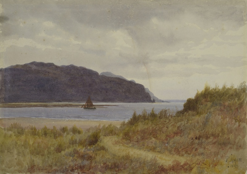 Estuary Scene with Sailing Boat 1883; Wane, Richard; BIKGM.172g