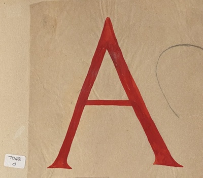 Roman Letter - A; Richards, Albert (1919-1945); 1935-1939; BIKGM.7048.3