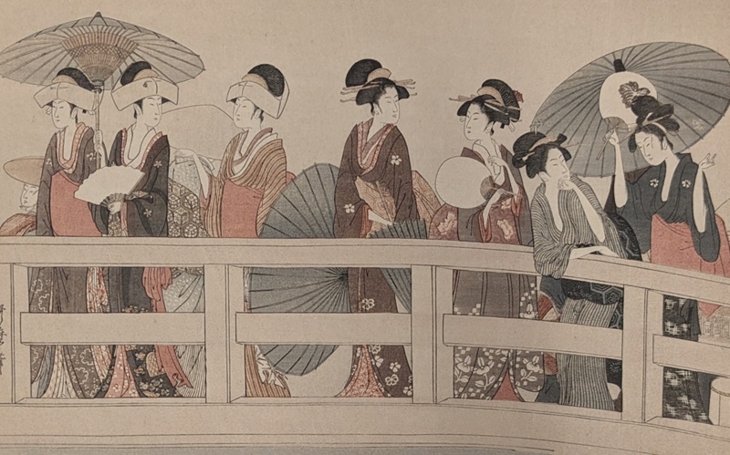 Enjoying The Cool At The Ryogoko Bridge; Kitagawa, Utamaro; BIKGM.2014c