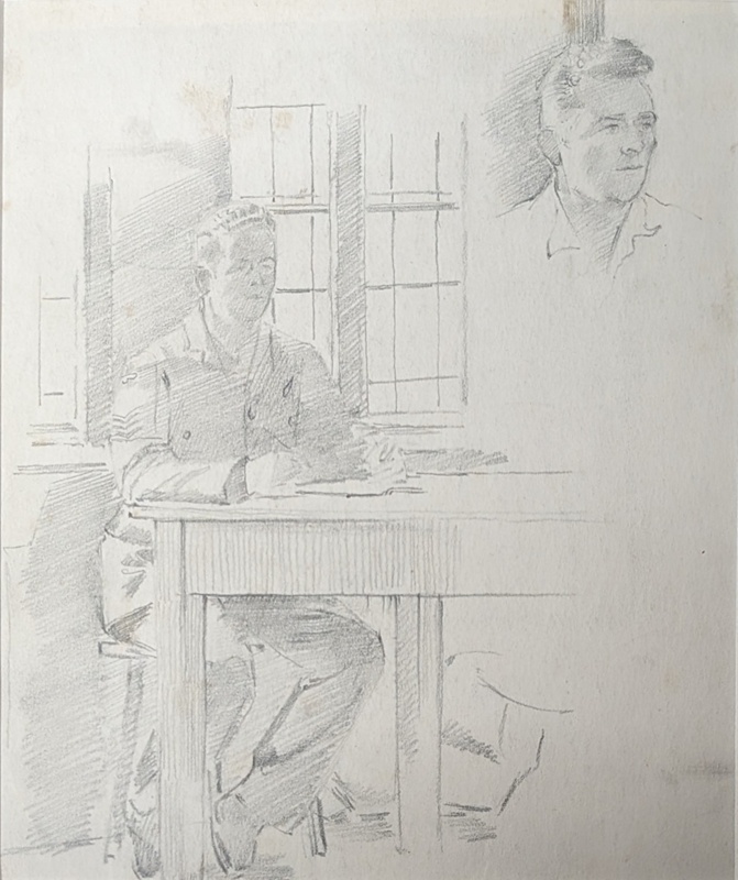 Portrait Sketch of Man; Burke, Thomas; 1941-1945; BIKGM.7343.83