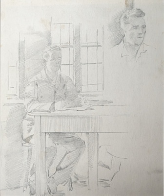 Portrait Sketch of Man; Burke, Thomas; 1941-1945; BIKGM.7343.83