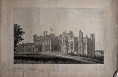 Eaton Hall, North West View; Buckler, J; 1826; BIKGM.7755