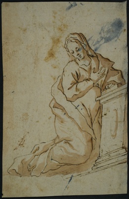 Woman Kneeling in Front of Pedestal; BIKGM.6357