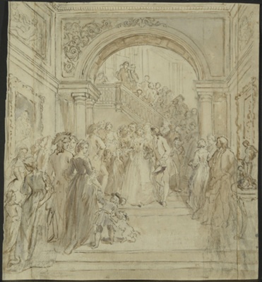 Interior Scene of Late 18th Century House; Wright, John Massey (1777-1866); BIKGM.1727a JM307