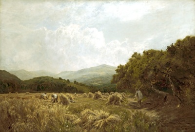Welsh harvest field; Adams, John Clayton; BIKGM.11