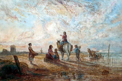 Estuary Scene with Figures; Bond, William Joseph J C; BIKGM.W128