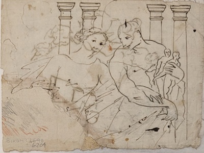 Woman and Bald Man ; BIKGM.6204