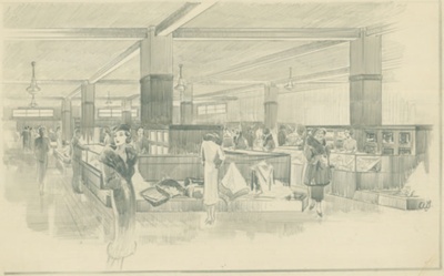 Robb Bros. Drawing of Shop Interior; S A; BIKGM.6410