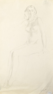 Female Nude - Seated - Front view; Richards, Albert; 1935-1939; BIKGM.7074