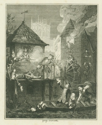 Dispersion of the Jacobite Club, and death of Cordwell Firebras; Cruikshank, George; BIKGM.1952aj