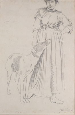 Drawing of Fanny and Elizabeth Lipczinski (nee Miline); Lipczinski, Albert (1876–1977); BIKGM.9328