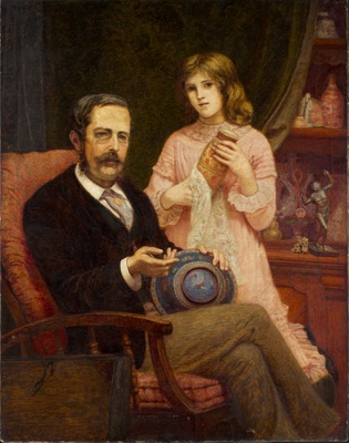Portrait of Philip Rathbone and his Daughter Elfreda
; Rathbone, Harold Steward (1858-1929); BIKGM.7769