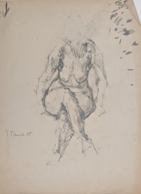 Seated Nude; Horsfield, Nicholas (1917-2005); 1955; BIKGM.8939