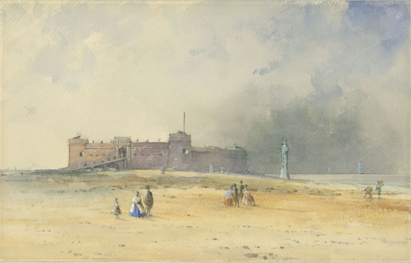 The Fort and Lighthouse New Brighton; Herdman, W G; BIKGM.W497 & 1008