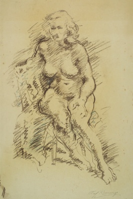 Female Front-Facing Nude; Rosenvinge, Olaf (1913-2004); BIKGM.8826
