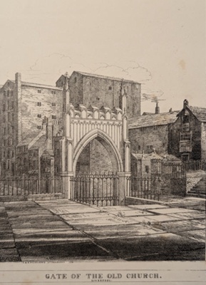 Gate of the Old Church; Nicholsons, S&G; 1821; BIKGM.8759