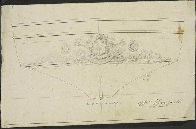 Design for Stern of Ship Vigil; Lornforth, J; BIKGM.181j