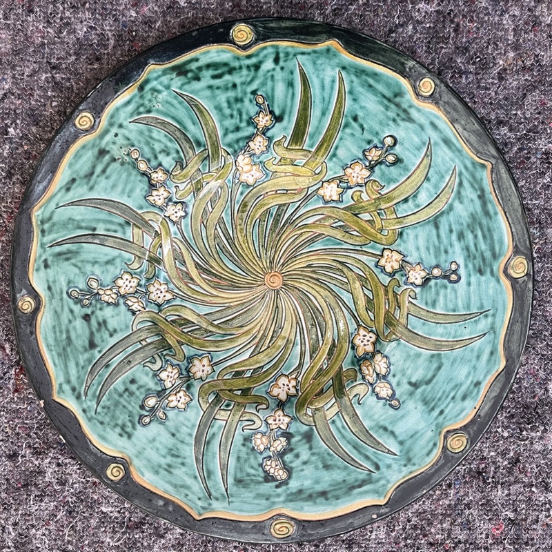 Della Robbia red earthenware plaque; Della Robbia Pottery (active 1894-1906); BIKGM.8217