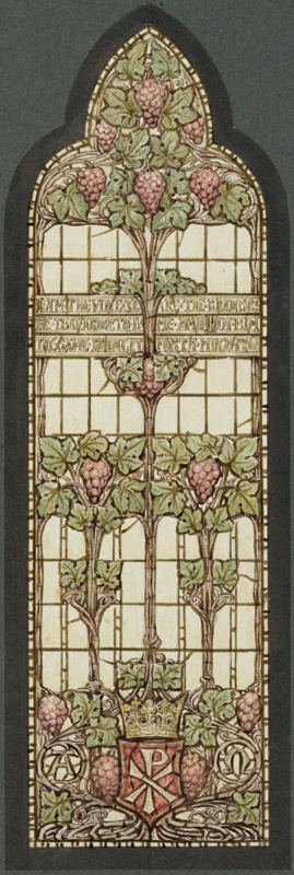 Stained glass window design - Vines; Warrington, R W; BIKGM.183e