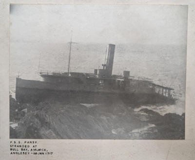 Photograph PSS Pansy Stranded at Bull Bay, Amlwch, Anglesey; Unknown; BIKGM.W743