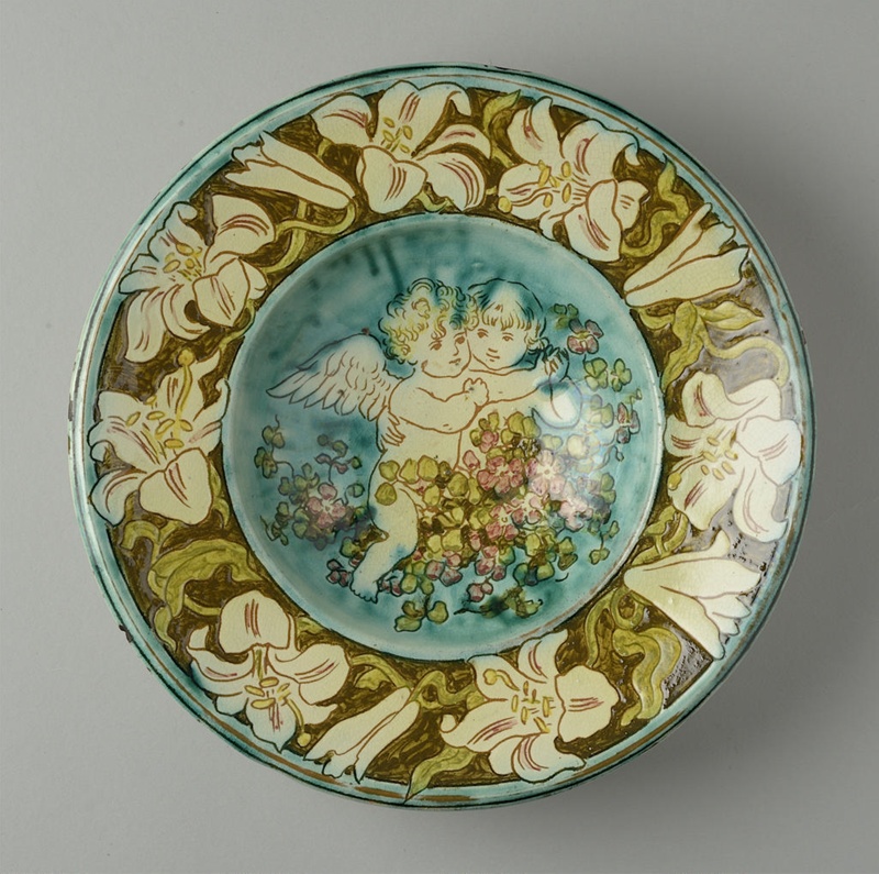 dish; Della Robbia Pottery; BIKGM.2872