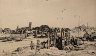 Footbridge at Blakeney; Squirrell, Leonard Russell (1893-1979); 1940; BIKGM.9213