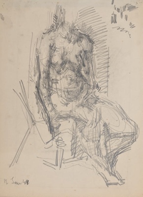 Seated Nude; Horsfield, Nicholas (1917-2005); 1949; BIKGM.8953