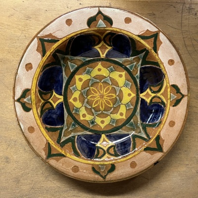 dish; Della Robbia Pottery (active 1894-1906); BIKGM.8240