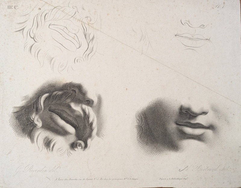 Chap. 3. Pl.1. Studies of a Mouth; Reverdin, François-Gédéon (1772-1828); BIKGM.1815ag