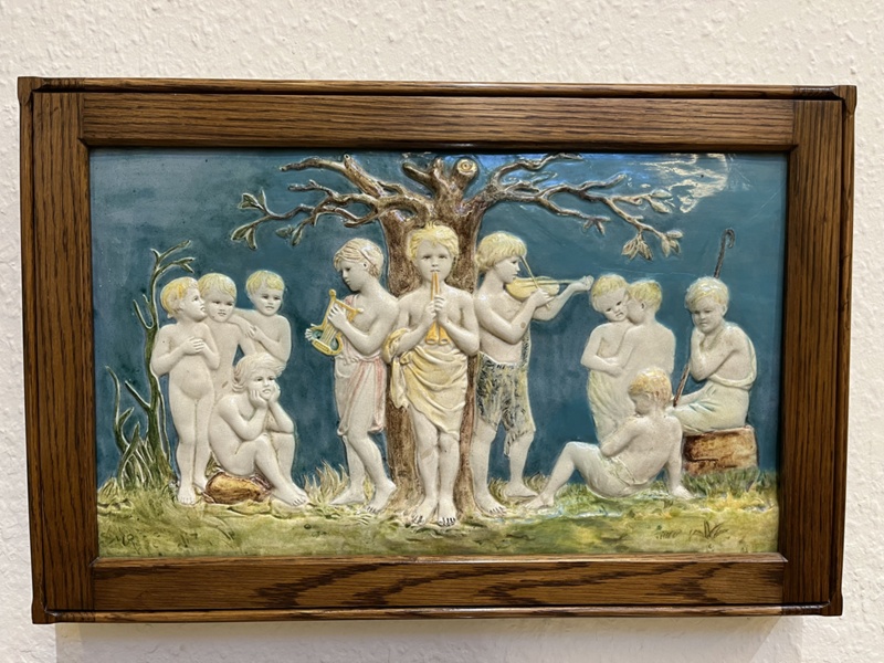 Della Robbia plaque; Della Robbia Pottery (active 1894-1906); BIKGM.237a