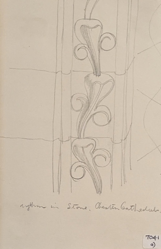 Sketch of Stonework Pattern - Chester Cathedral; Richards, Albert; 1935-1939; BIKGM.7041.1