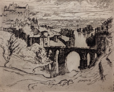 Bridge of St Martin, Toledo; Pennell, Joseph (1857-1926); 1903; BIKGM.9299