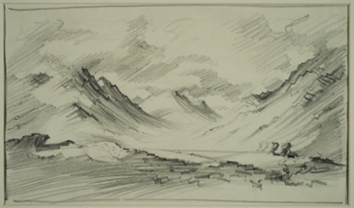 Merioneth Landscape; Rosenvinge, Olaf (1913-2004); BIKGM.8808