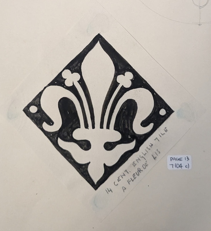 14th Eng Tile - Fleur de Lys; Richards, Albert; 1935-1939; BIKGM.7104.3