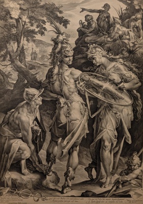 Minerva and Mercury Arming Perseus (after Spranger); Muller, Jan; 1604; BIKGM.1727a JM15